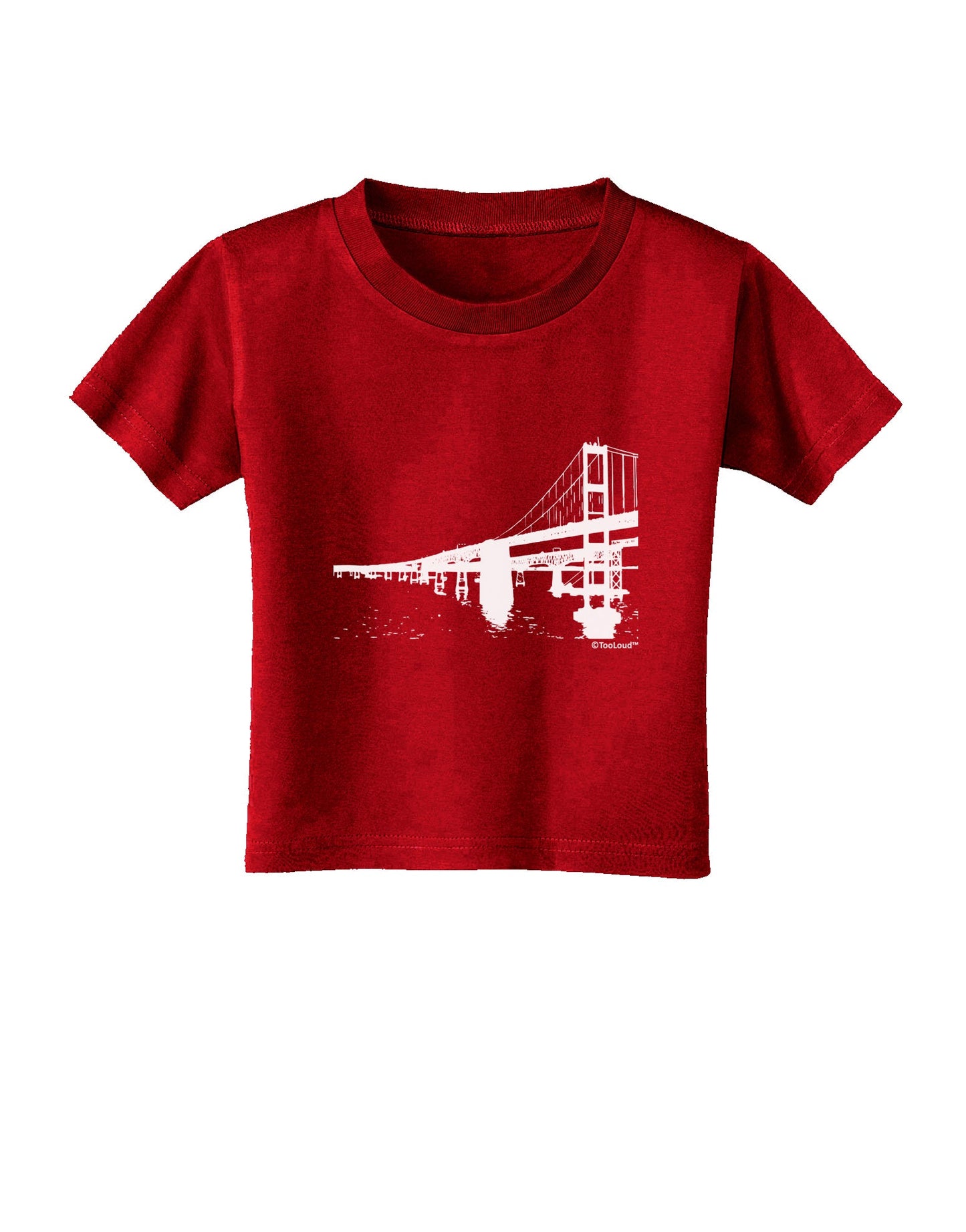 Bay Bridge Cutout Design Toddler T-Shirt Dark by TooLoud-Toddler T-Shirt-TooLoud-Red-2T-Davson Sales