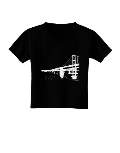 Bay Bridge Cutout Design Toddler T-Shirt Dark by TooLoud-Toddler T-Shirt-TooLoud-Black-2T-Davson Sales