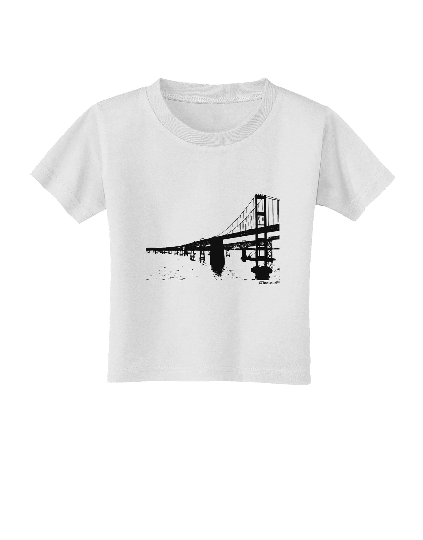 Bay Bridge Cutout Design Toddler T-Shirt by TooLoud-TooLoud-White-2T-Davson Sales