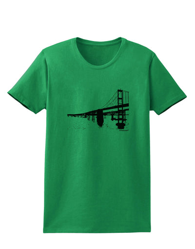 Bay Bridge Cutout Design Womens T-Shirt by TooLoud-Womens T-Shirt-TooLoud-Kelly-Green-X-Small-Davson Sales