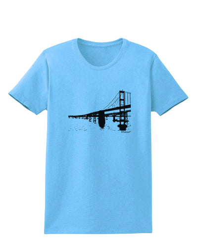 Bay Bridge Cutout Design Womens T-Shirt by TooLoud-Womens T-Shirt-TooLoud-Aquatic-Blue-X-Small-Davson Sales