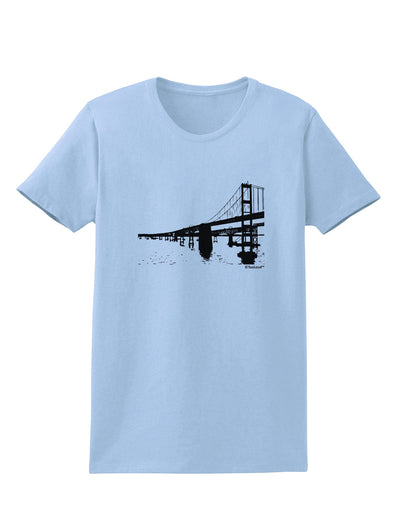 Bay Bridge Cutout Design Womens T-Shirt by TooLoud-Womens T-Shirt-TooLoud-Light-Blue-X-Small-Davson Sales