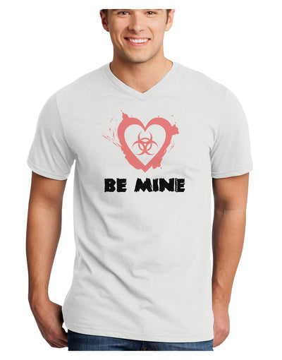 Be Mine - Bio Hazard Heart Adult V-Neck T-shirt by TooLoud-Mens V-Neck T-Shirt-TooLoud-White-Small-Davson Sales