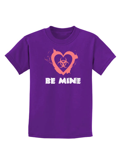 Be Mine - Bio Hazard Heart Childrens Dark T-Shirt by TooLoud-Childrens T-Shirt-TooLoud-Purple-X-Small-Davson Sales