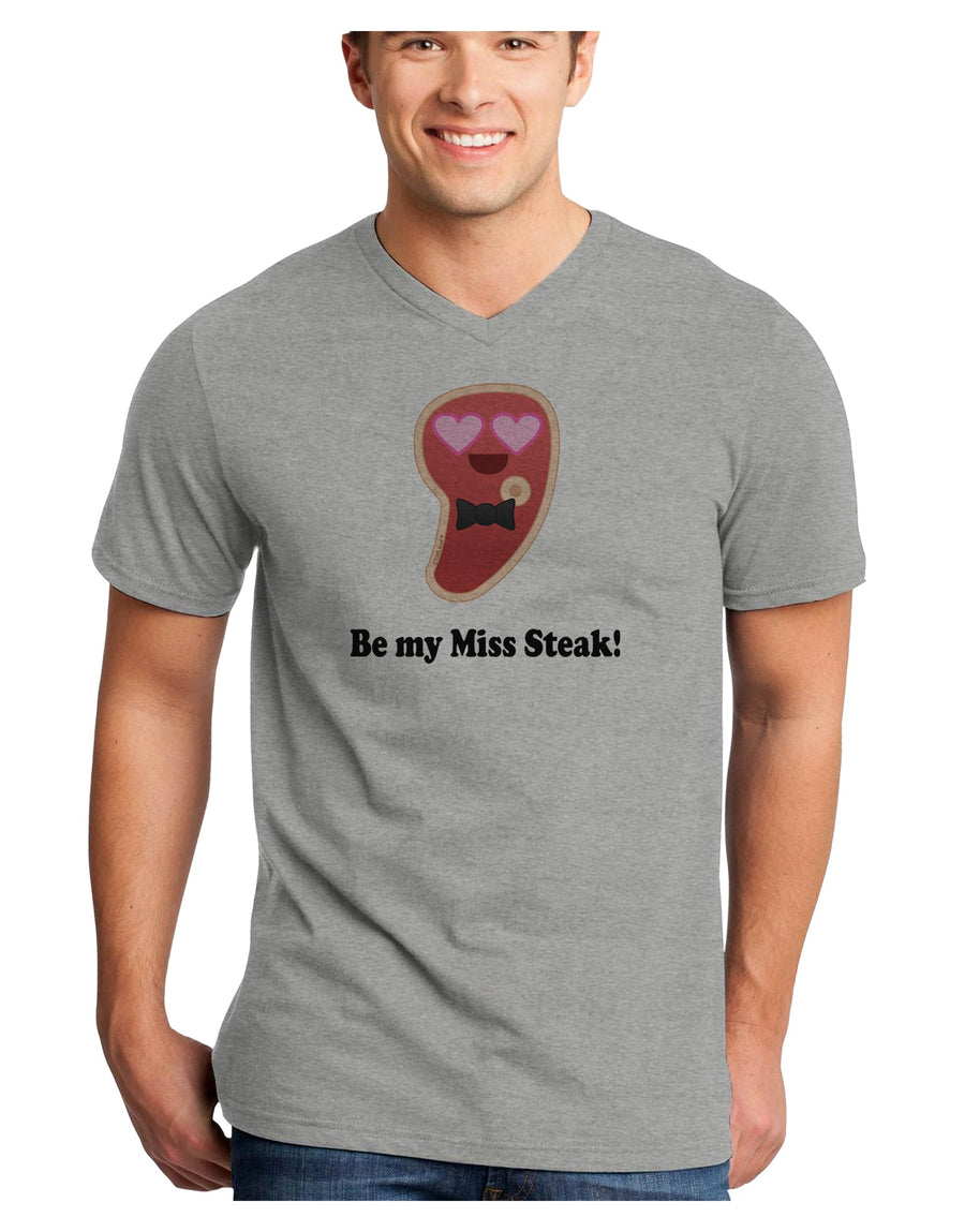 Be My Miss Steak - Romantic Adult V-Neck T-shirt by TooLoud-Mens V-Neck T-Shirt-TooLoud-White-Small-Davson Sales