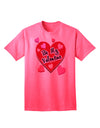 Be My Valentine - Romantic Hearts Adult T-Shirt for the Perfect Expression of Love-Mens T-shirts-TooLoud-Neon-Pink-Small-Davson Sales