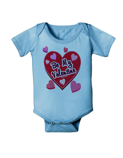 Be My Valentine Romantic Hearts Baby Romper Bodysuit-Baby Romper-TooLoud-Light-Blue-06-Months-Davson Sales