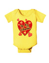 Be My Valentine Romantic Hearts Baby Romper Bodysuit-Baby Romper-TooLoud-Yellow-06-Months-Davson Sales