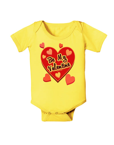 Be My Valentine Romantic Hearts Baby Romper Bodysuit-Baby Romper-TooLoud-Yellow-06-Months-Davson Sales