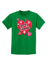 Be My Valentine Romantic Hearts Childrens Dark T-Shirt-Childrens T-Shirt-TooLoud-Kelly-Green-X-Small-Davson Sales
