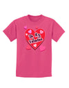 Be My Valentine Romantic Hearts Childrens Dark T-Shirt-Childrens T-Shirt-TooLoud-Sangria-X-Small-Davson Sales
