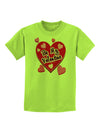 Be My Valentine Romantic Hearts Childrens T-Shirt-Childrens T-Shirt-TooLoud-Lime-Green-X-Small-Davson Sales