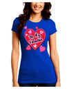 Be My Valentine Romantic Hearts Juniors Crew Dark T-Shirt-T-Shirts Juniors Tops-TooLoud-Royal-Blue-Juniors Fitted Small-Davson Sales