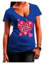 Be My Valentine Romantic Hearts Juniors V-Neck Dark T-Shirt-Womens V-Neck T-Shirts-TooLoud-Royal-Blue-Juniors Fitted Small-Davson Sales