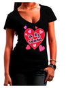 Be My Valentine Romantic Hearts Juniors V-Neck Dark T-Shirt-Womens V-Neck T-Shirts-TooLoud-Black-Juniors Fitted Small-Davson Sales