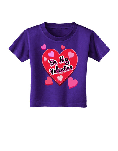 Be My Valentine Romantic Hearts Toddler T-Shirt Dark-Toddler T-Shirt-TooLoud-Purple-2T-Davson Sales