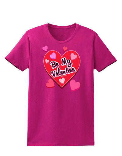 Be My Valentine Romantic Hearts Womens Dark T-Shirt-TooLoud-Hot-Pink-Small-Davson Sales