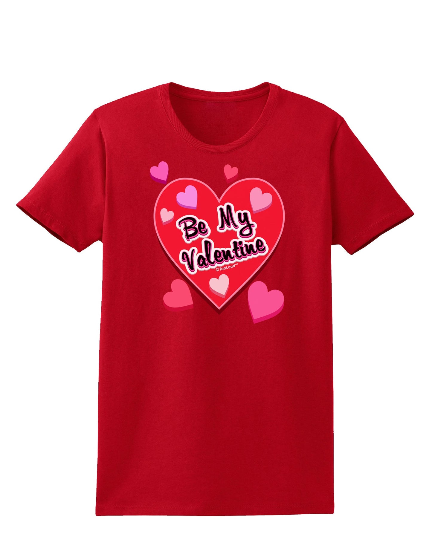 Be My Valentine Romantic Hearts Womens Dark T-Shirt-TooLoud-Red-X-Small-Davson Sales