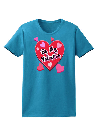 Be My Valentine Romantic Hearts Womens Dark T-Shirt-TooLoud-Turquoise-X-Small-Davson Sales