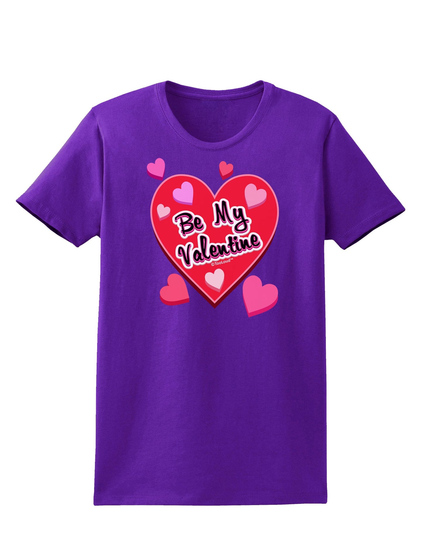 Be My Valentine Romantic Hearts Womens Dark T-Shirt-TooLoud-Purple-X-Small-Davson Sales