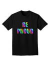 Be Proud Gay Pride - Rainbow Hearts Adult Dark T-Shirt by TooLoud-Mens T-Shirt-TooLoud-Black-Small-Davson Sales