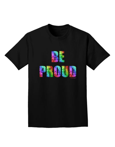 Be Proud Gay Pride - Rainbow Hearts Adult Dark T-Shirt by TooLoud-Mens T-Shirt-TooLoud-Black-Small-Davson Sales