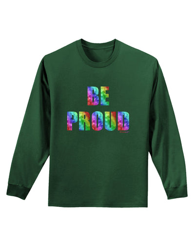 Be Proud Gay Pride - Rainbow Hearts Adult Long Sleeve Dark T-Shirt by TooLoud-TooLoud-Dark-Green-Small-Davson Sales