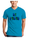 Be Proud Gay Pride - Rainbow Hearts Adult V-Neck T-shirt by TooLoud-Mens V-Neck T-Shirt-TooLoud-Turquoise-Small-Davson Sales