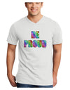 Be Proud Gay Pride - Rainbow Hearts Adult V-Neck T-shirt by TooLoud-Mens V-Neck T-Shirt-TooLoud-White-Small-Davson Sales