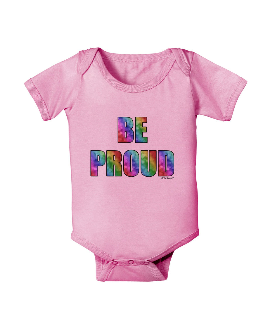 Be Proud Gay Pride - Rainbow Hearts Baby Romper Bodysuit by TooLoud-Baby Romper-TooLoud-White-06-Months-Davson Sales