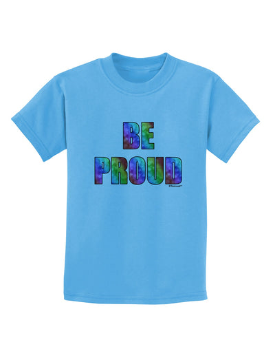 Be Proud Gay Pride - Rainbow Hearts Childrens T-Shirt by TooLoud-Childrens T-Shirt-TooLoud-Aquatic-Blue-X-Small-Davson Sales