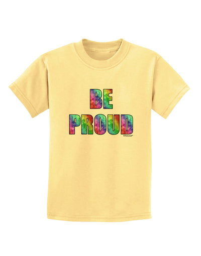 Be Proud Gay Pride - Rainbow Hearts Childrens T-Shirt by TooLoud-Childrens T-Shirt-TooLoud-Daffodil-Yellow-X-Small-Davson Sales