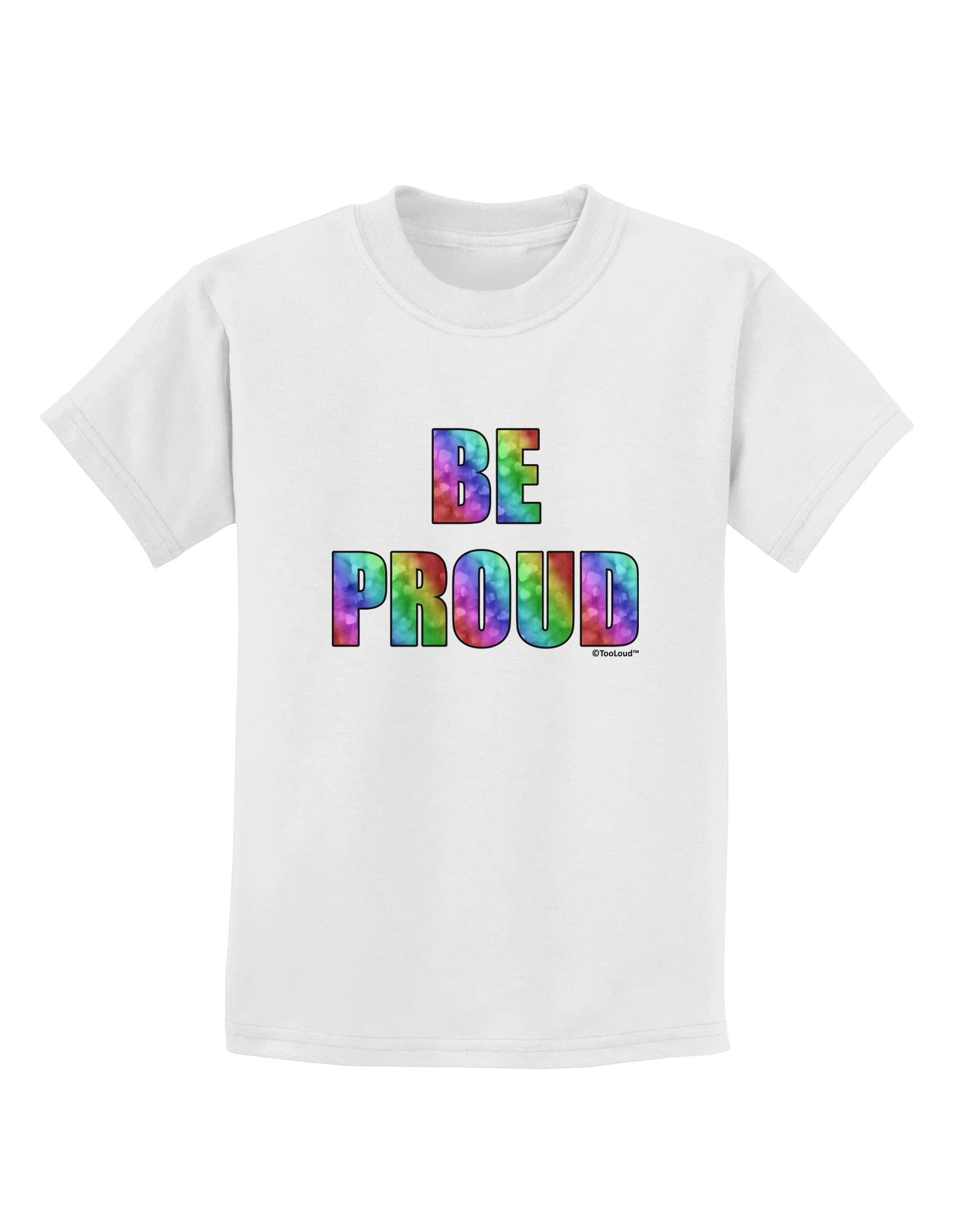 Be Proud Gay Pride - Rainbow Hearts Childrens T-Shirt by TooLoud-Childrens T-Shirt-TooLoud-White-X-Small-Davson Sales