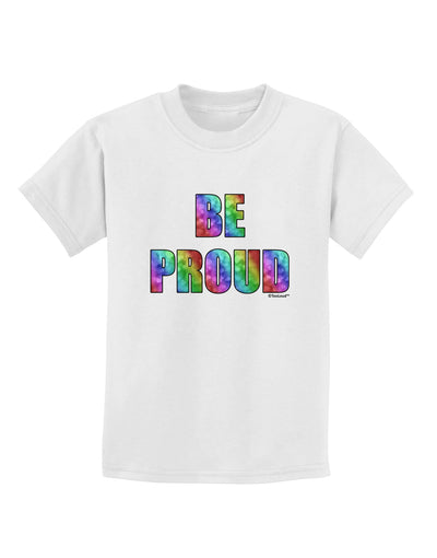 Be Proud Gay Pride - Rainbow Hearts Childrens T-Shirt by TooLoud-Childrens T-Shirt-TooLoud-White-X-Small-Davson Sales