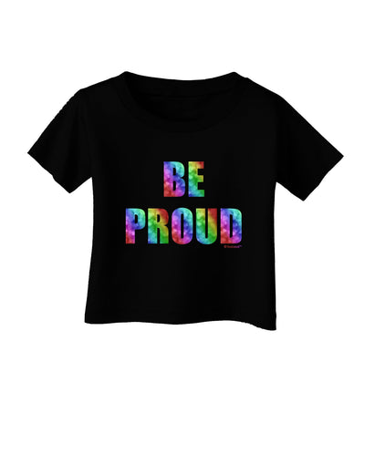 Be Proud Gay Pride - Rainbow Hearts Infant T-Shirt Dark by TooLoud-Infant T-Shirt-TooLoud-Black-06-Months-Davson Sales