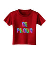 Be Proud Gay Pride - Rainbow Hearts Toddler T-Shirt Dark by TooLoud-Toddler T-Shirt-TooLoud-Red-2T-Davson Sales