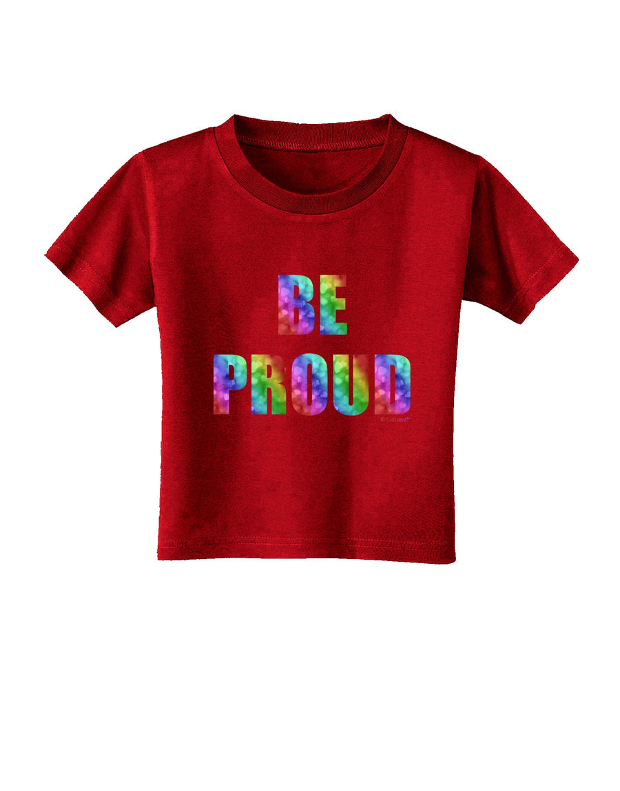 Be Proud Gay Pride - Rainbow Hearts Toddler T-Shirt Dark by TooLoud-Toddler T-Shirt-TooLoud-Black-2T-Davson Sales