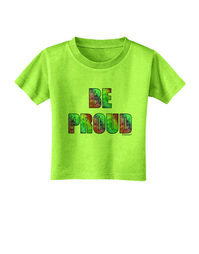 Be Proud Gay Pride - Rainbow Hearts Toddler T-Shirt by TooLoud-Toddler T-Shirt-TooLoud-Lime-Green-2T-Davson Sales