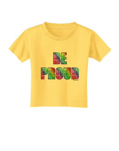 Be Proud Gay Pride - Rainbow Hearts Toddler T-Shirt by TooLoud-Toddler T-Shirt-TooLoud-Yellow-2T-Davson Sales