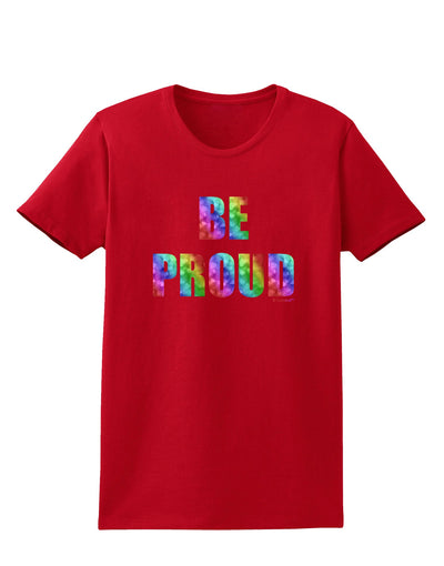 Be Proud Gay Pride - Rainbow Hearts Womens Dark T-Shirt by TooLoud-Womens T-Shirt-TooLoud-Red-X-Small-Davson Sales