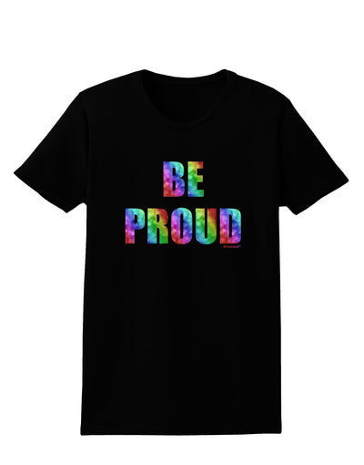 Be Proud Gay Pride - Rainbow Hearts Womens Dark T-Shirt by TooLoud-Womens T-Shirt-TooLoud-Black-X-Small-Davson Sales