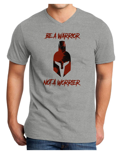 Be a Warrior Not a Worrier Adult V-Neck T-shirt by TooLoud-TooLoud-HeatherGray-Small-Davson Sales