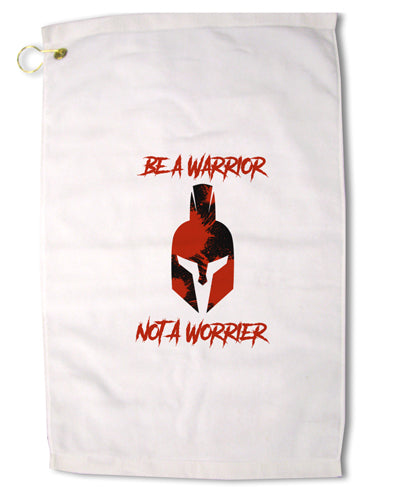 Be a Warrior Not a Worrier Premium Cotton Golf Towel - 16 x 25 inch by TooLoud-Golf Towel-TooLoud-16x25"-Davson Sales
