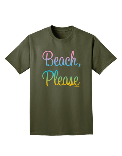 Beach Please - Summer Colors Adult Dark T-Shirt-Mens T-Shirt-TooLoud-Military-Green-Small-Davson Sales