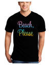 Beach Please - Summer Colors Adult Dark V-Neck T-Shirt-TooLoud-Black-Small-Davson Sales