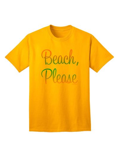 Beach Please - Summer Colors Adult T-Shirt-Mens T-Shirt-TooLoud-Gold-Small-Davson Sales