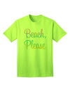 Beach Please - Summer Colors Adult T-Shirt-Mens T-Shirt-TooLoud-Neon-Green-Small-Davson Sales