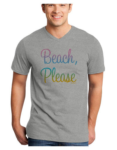 Beach Please - Summer Colors Adult V-Neck T-shirt-Mens V-Neck T-Shirt-TooLoud-HeatherGray-Small-Davson Sales