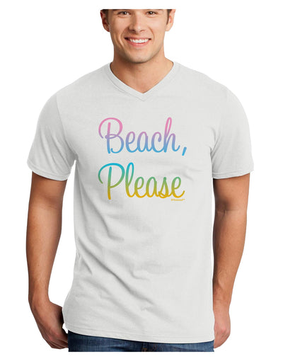 Beach Please - Summer Colors Adult V-Neck T-shirt-Mens V-Neck T-Shirt-TooLoud-White-Small-Davson Sales