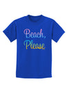 Beach Please - Summer Colors Childrens Dark T-Shirt-Childrens T-Shirt-TooLoud-Royal-Blue-X-Small-Davson Sales